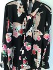 today?s queen bluse 44 schwarz hunde chihuahua rosen print boho blogger business