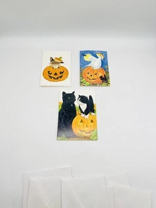 Lot 9 Vintage Halloween Greeting Cards Marian Heath 3 Designs Unused Envelopes - Imagen 1 de 8