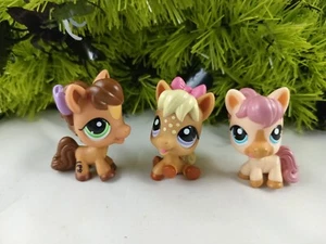 Littlest Pet Shop Petriplet Pony Horses #1879 #1880 #1881 Cream Mauve Tan Brown  - Picture 1 of 3
