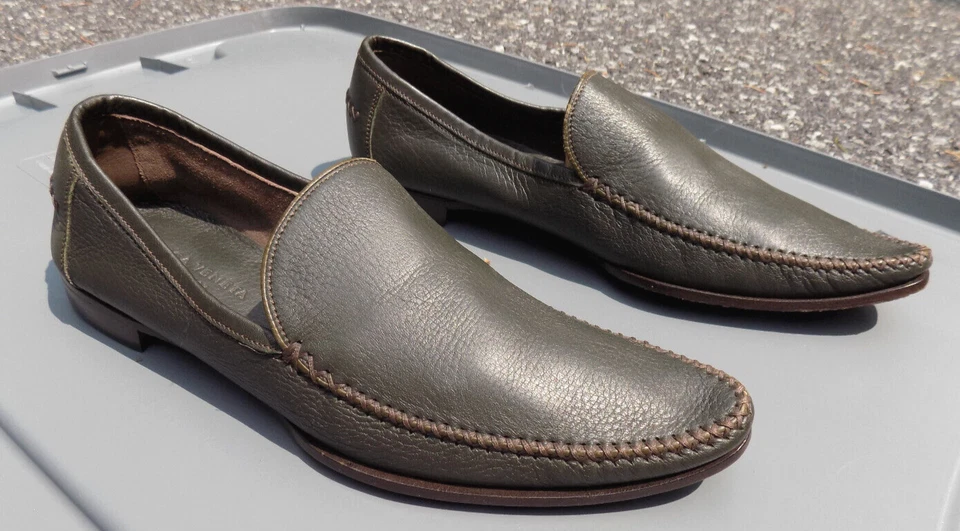 Mocasines de conducción BOTTEGA VENETA de cuero suave con guijarros oliva talla 36,5 6 Foto 1 de 4