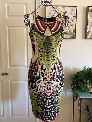 Hale Bob Dress Medium Colorful Rainforest Print Halter Design - Image 1 of 4