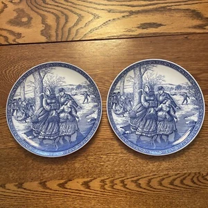 Juego de 2 platos anuales de Navidad victorianos Spode The Blue Room Collection 1996 - Imagen 1 de 4