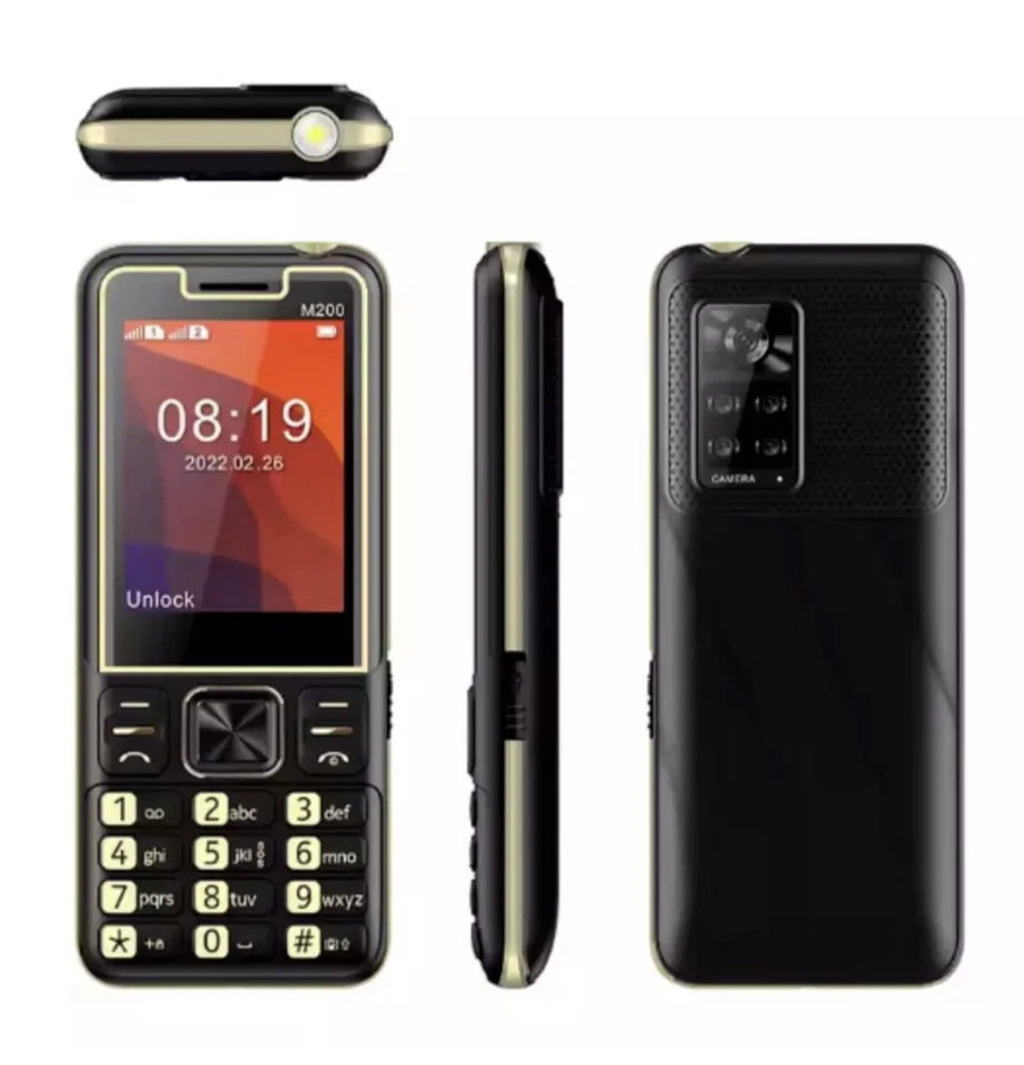 M200 Telefono Anziani 2G Vibrazione Dual Sim Torcia Radio Fm Lingua ITA 3600mAh - Immagine 1 di 2