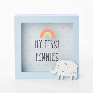 Widdop & Co. Petit Cheri My First Pennies Blue Elephant Money Box Bank CG1858 - Picture 1 of 2