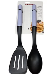KitchenAid 2-Piece Kitchen Tool Set With Slotted Turner & Basting Spoon Lavender - Picture 1 of 4