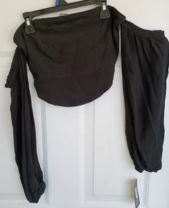 Wild Fable Black Off-Shoulder Long Sleeve Top SIZE S NWT - Picture 1 of 5