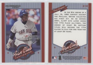 2001 Donruss Fan Club Baseball's Best Silver Tony Gwynn #218 HOF