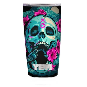 Skin Decal (5-piece kit) for Yeti 20 oz Rambler Tumbler Cup / Skull Dia De Los - Picture 1 of 1