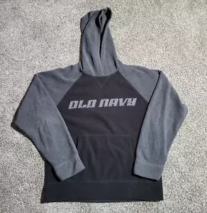 Vintage Old Navy Sweater Mens Medium Hoodie Logo Spellout Sweatshirt Black Gray - Picture 1 of 9