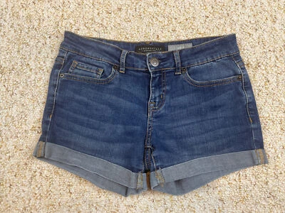 Aeropostale Midi Women's Denim Cuffed  Jean Shorts Size 0 (27x3) - Image 1 of 4