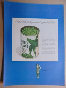 1944 GIGANTE VERDE Grande Grande Tenera Scatola Dolci Peas Pubblicità Stampa Arte Vintage - Foto 1 di 1