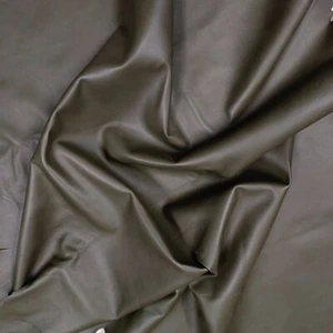 PREMIUM OLIVE GREEN Leather Hides 100% Genuine Lambskin Soft Hide Skin 6SqFt - Picture 1 of 6
