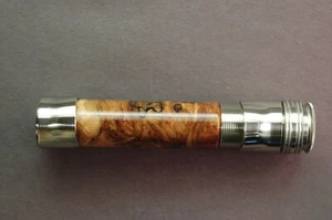 FLY ROD REEL SEAT Spaccato Acero Burl 11251 Blocco a Vite Nichel Argento Foro 0,375" - Foto 1 di 8