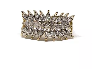Anillo de racimo de diamantes amarillo 14k 1/7tw 3,7 gramos ~ talla 6 - Imagen 1 de 8