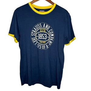 Levi's Navy and yellow Ringer Tee Sz M - Picture 1 of 5