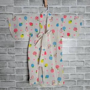 Vintage Kinder Kimono Erdbeer & Apfelmuster Waffelmuster Strick - Bild 1 von 5