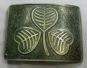 Irish Shamrock Kilt Belt Buckle Antique Finish - Picture 1 of 2