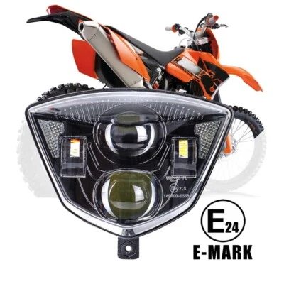 Светодиодные фары для KTM 125 200 250 300 400 450 525 EXCF 2005-2007 дальний/ближний свет - Изображение 1 из 4