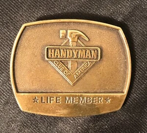Handyman Club of America 1996 vintage *Miembro Life* - Hebilla de cinturón de latón - Imagen 1 de 3