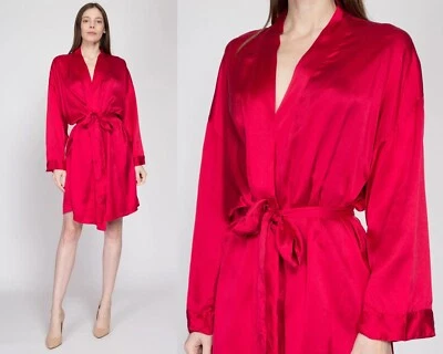 ! NO STRAP Victoria Secret satin Red Polyester Robe OS W/ Pockets - Image 1 of 4