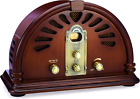 Classic Vintage Retro Style AM/FM Radio with Bluetooth - Handmade Wooden Exterio