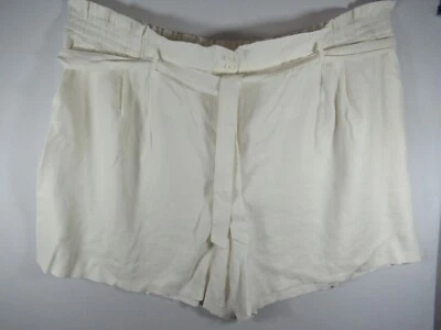Pantalones Cortos Simply Vera Wang Mujer Talla Grande 4X Marfil Bolsa de Papel Cintura Cinturón Foto 1 de 4