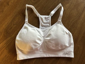 RYKA Sports Bra White Sz M Supportive Adj. Straps Racerback Tagless Preowned - Picture 1 of 3