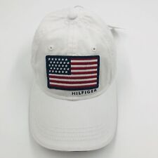 Tommy Hilfiger Stars and Stripes USA Flag Logo Cap Hat White Adjustable Unisex