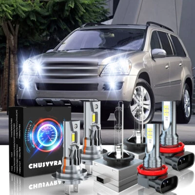 Combo de 6 faros LED Hi Lo + bombillas antiniebla para Mercedes-Benz GL450 2008-2011 Foto 1 de 4