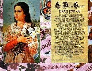 St. Saint Maria Goretti - Prayer to St. Maria Goretti  - Paperstock Holy Card - Picture 1 of 3