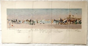 French Impressionism, hand colored lithograph # 20/30 "Lido Venice" signed, 1921 - Picture 1 of 11