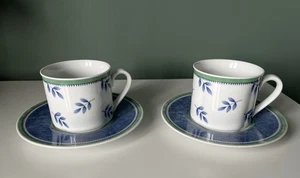 VILLEROY & BOCH SWITCH 3 TEACUPS AND SAUCERS X 2 - Picture 1 of 4