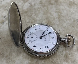 ILLINOIS POCKET WATCH, 16 SIZE, GRADE 183, 15J, VINTAGE 1911, SERVICED, NICKEL - Picture 1 of 17
