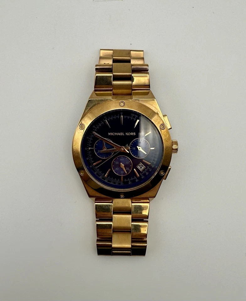 Michael Kors Reagan MK6148 Womens Stainless Steel Blue Analog Quartz Watch EE396 - Image 1 of 2