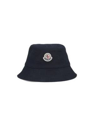 Moncler Sombrero Cubo Con Parche Logo Multicolor en Azul Foto 1 de 3