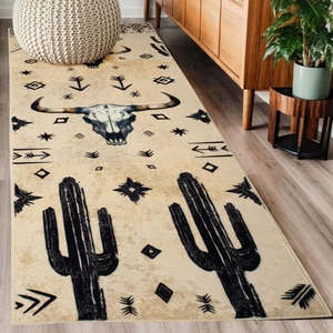 Western Aztec Runner Rug 2x6 for Bathroom Home Decor,Farmhouse Vintage Desert... - Bild 1 von 8