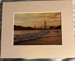 Impresión fotográfica del puente Golden Gate firmado por Bo Svenson puesta de sol vista al mar #458 - Imagen 1 de 2