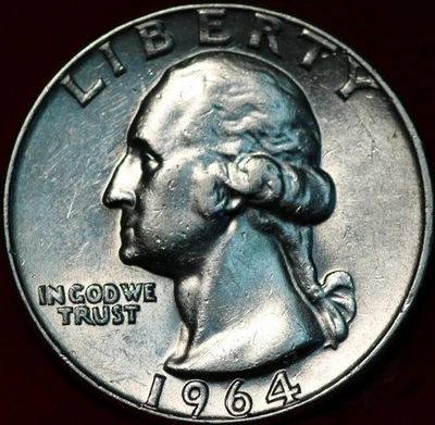 Uncirculated 1964-D Denver Mint Silver Washington Quarter - Image 1 of 2