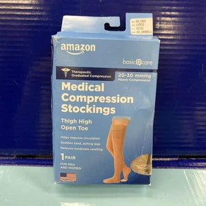 Amazon Basic Care Medical Compression Stockings Large 20-30 mmHg Damaged Box - Picture 1 of 2