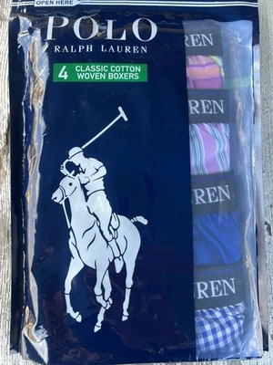 Paquete múltiple de 4 boxers tejidos Polo Ralph Lauren RKWBP4 para niños talla pequeña 6-8 Foto 1 de 4