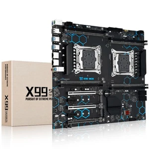 LGA 2011-3 X99 Server Motherboard Dual CPU Slot for Intel i7, Xeon E5 V3/V4 DDR4 - Picture 1 of 11