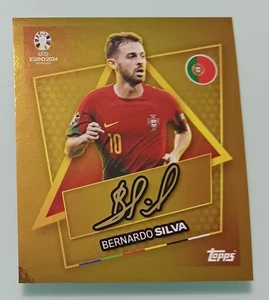 SILVA POR SP Signature Firma Figurine TOPPS UEFA EURO 2024 Sticker Gold - Picture 1 of 2