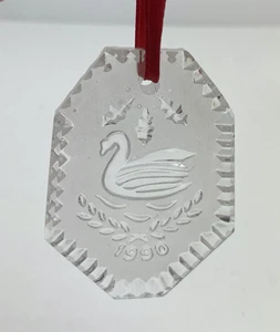Waterford Crystal 1990 Seven Swans adorno de natación 12 días de Navidad - Imagen 1 de 6