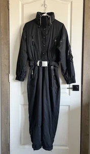 Bogner Ski Suit Womens Sz 8 Snowsuit One Piece Snow Bib Goan Thylmann Black VTG - Picture 1 of 24
