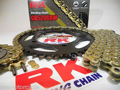 Kit de corrente e roda dentada Suzuki GSXR1000 2009-16 RK 520 GXW comprimento estendido 150L - Imagem 1 de 4