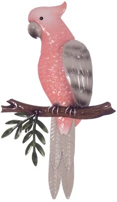 Pink & Grey Galah parrot Wall Hanging Home Garden Decoration Metal Art Decor - image 1 of 4
