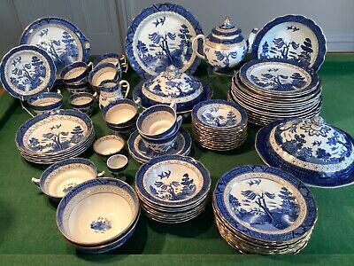 BOOTHS REAL OLD WILLOW 9072 & A8025 Gilt Crockery Plates Cups Sold Separately • 6.13£