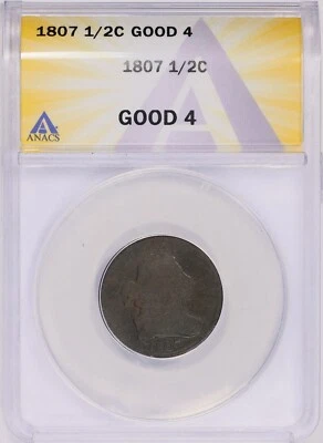 1807   DRAPED  BUST  HALF  CENT   -   217  YEARS  OLD - Image 1 of 2