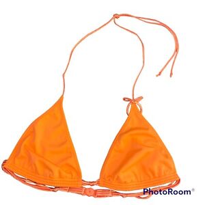 La Perla Bikini Top Triangle Size 46 US Medium Orange Swim Tie 