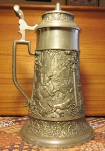 Seltener Vintage West Germany 12" Zinn detaillierter Deckel Bierstein - Bild 1 von 8